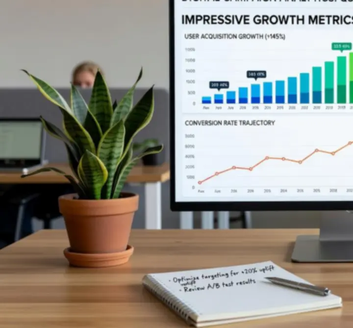 Panel analityczny kampanii digitalowej z widocznym wzrostem sprzedaży o 30 procent