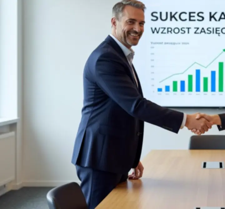 Spotkanie zespołu agencji z zadowolonym klientem biznesowym