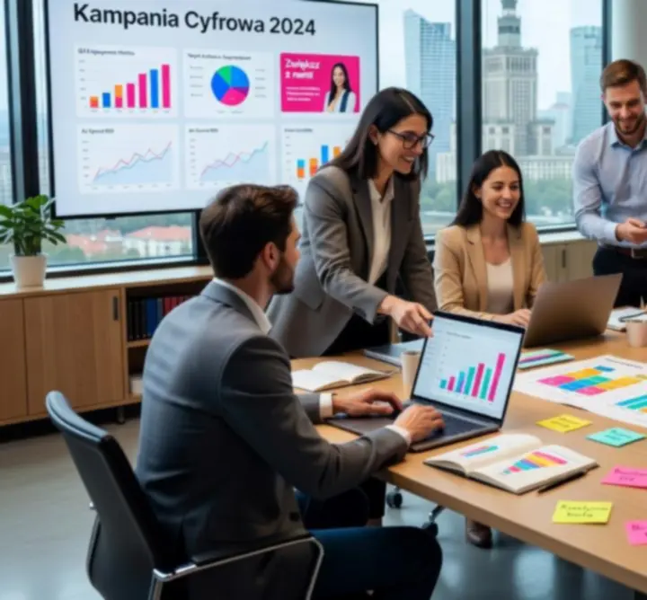 Zespół Maribelle El Khal planujący kampanię marketingu cyfrowego przy biurku