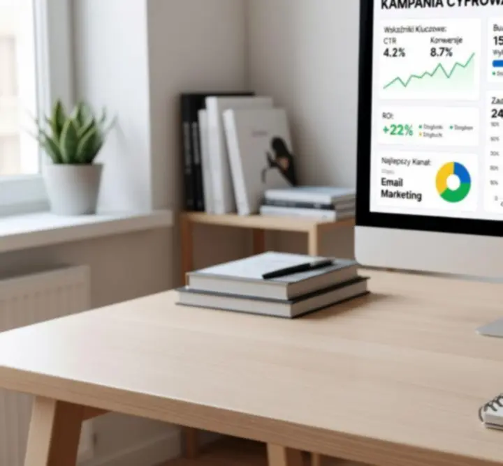 Makieta kampanii marketingowej przedstawiona na ekranie komputera