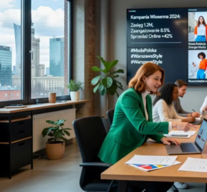 Zrzuty ekranu kampanii social media dla polskiej marki odzieżowej